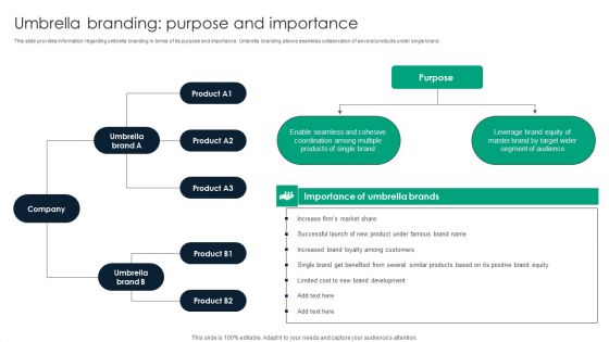 Umbrella Branding Purpose And Importance Mockup PDF
