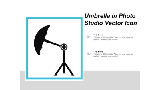 Umbrella In Photo Studio Vector Icon Ppt PowerPoint Presentation File Graphic Images PDF