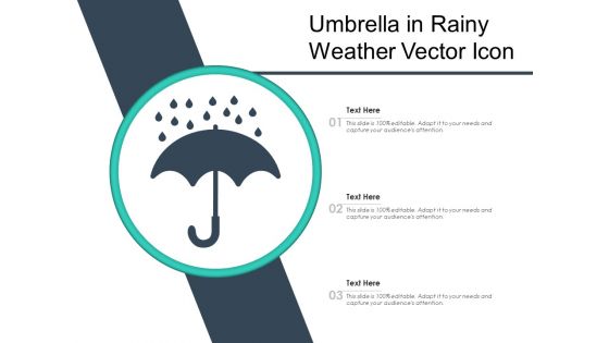 Umbrella In Rainy Weather Vector Icon Ppt PowerPoint Presentation Icon Professional PDF