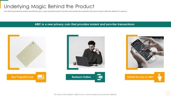 Underlying Magic Behind The Product Digital Currency Fundraising Pitch Deck Ppt Deck PDF