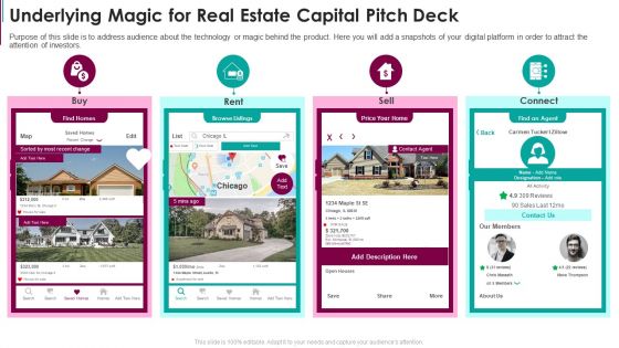 Underlying Magic For Real Estate Capital Pitch Deck PowerPoint Presentation PPT Template PDF