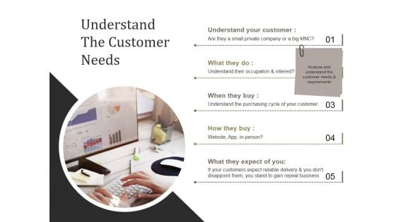 Understand The Customer Needs Template 1 Ppt PowerPoint Presentation Themes Understand The Customer Needs Template 1 Ppt PowerPoint Presentation Themes
