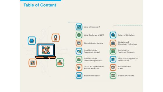 Understanding Blockchain Basics Use Cases Table Of Content Ppt Styles Example Introduction PDF