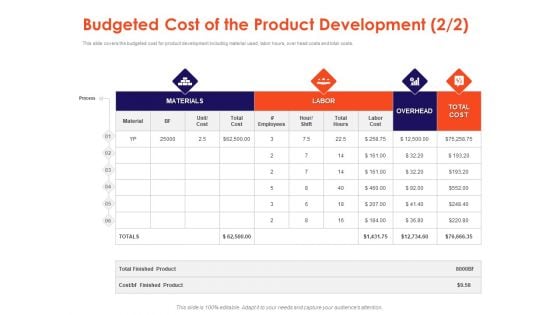 Understanding Business REQM Budgeted Cost Of The Product Development Material Demonstration PDF