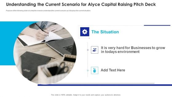 Understanding The Current Scenario For Alyce Capital Raising Pitch Deck Structure PDF