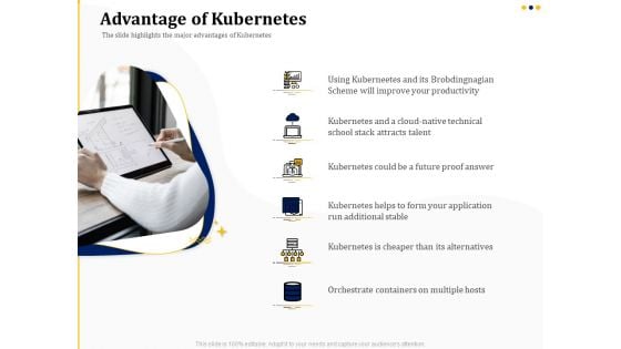 Understanding The Kubernetes Concepts And Architecture Advantage Of Kubernetes Ppt Model Visuals PDF