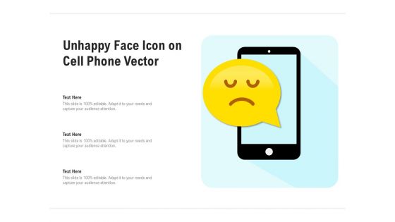 Unhappy Face Icon On Cell Phone Vector Ppt PowerPoint Presentation File Templates PDF