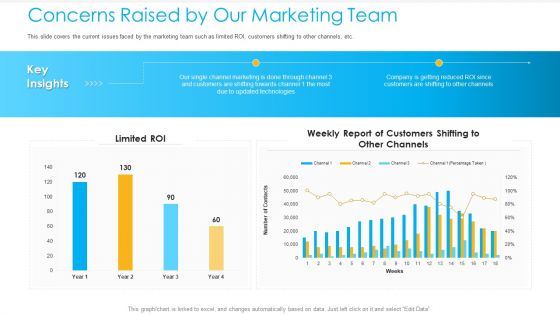 Unified Business To Consumer Marketing Strategy Concerns Raised By Our Marketing Team Information PDF