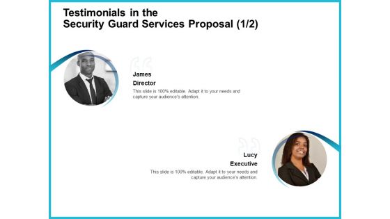 Uniformed Security Testimonials In The Security Guard Services Proposal Communication Formats PDF Uniformed Security Testimonials In The Security Guard Services Proposal Communication Formats PDF