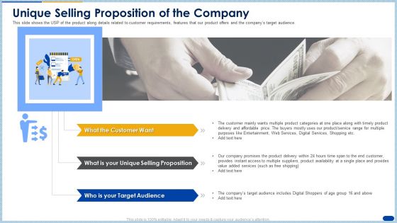 Unique Selling Proposition Of The Company Ppt Infographic Template Design Ideas PDF