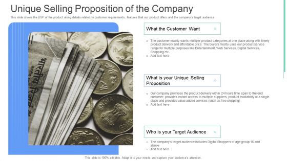 Unique Selling Proposition Of The Company Ppt Outline Gridlines PDF