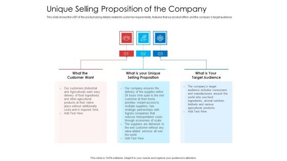 Unique Selling Proposition Of The Company Sample PDF