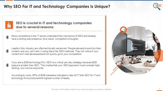 Uniqueness Of Using SEO In IT And Technology Companies Training Ppt