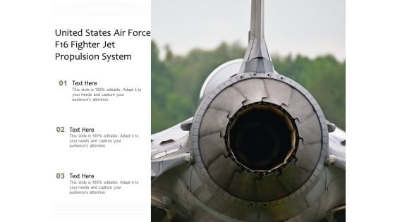 United States Air Force F16 Fighter Jet Propulsion System Ppt PowerPoint Presentation File Professional PDF