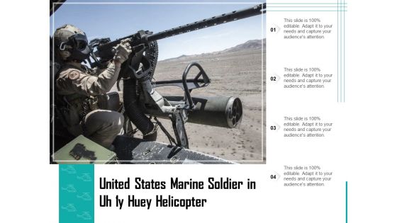 United States Marine Soldier In Uh 1Y Huey Helicopter Ppt PowerPoint Presentation Model Samples PDF