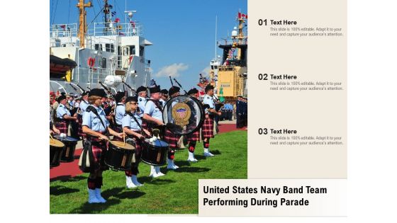 United States Navy Band Team Performing During Parade Ppt PowerPoint Presentation Infographic Template Graphics Download PDF