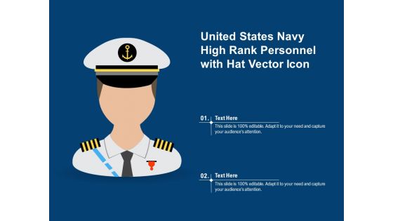 United States Navy High Rank Personnel With Hat Vector Icon Ppt PowerPoint Presentation Gallery Example PDF