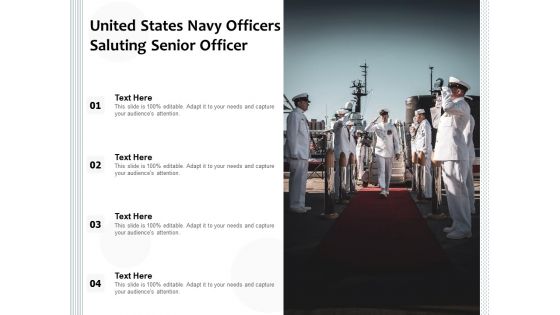 United States Navy Officers Saluting Senior Officer Ppt PowerPoint Presentation Model File Formats PDF