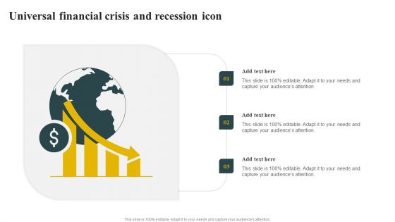 Universal Financial Crisis And Recession Icon Sample PDF