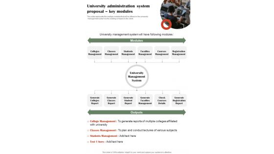 University Administration System Proposal Key Modules One Pager Sample Example Document University Administration System Proposal Key Modules One Pager Sample Example Document