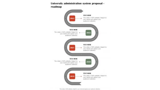 University Administration System Proposal Roadmap One Pager Sample Example Document