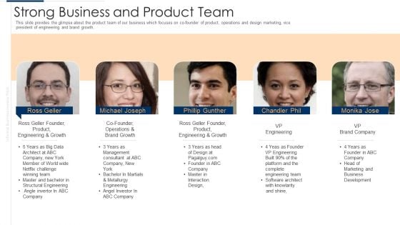 Unofficial Company Strong Business And Product Team Pictures PDF