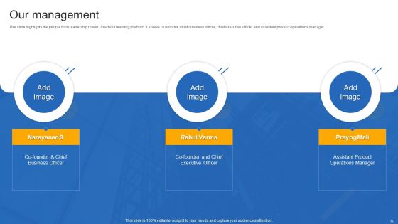 Unschool Platform Business Profile Ppt PowerPoint Presentation Complete With Slides Slide17