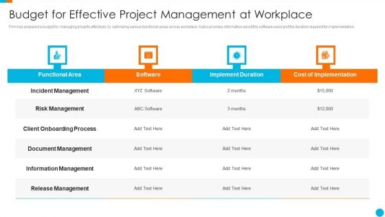 Upgrading Total Project Safety IT Budget For Effective Project Management At Workplace Demonstration PDF