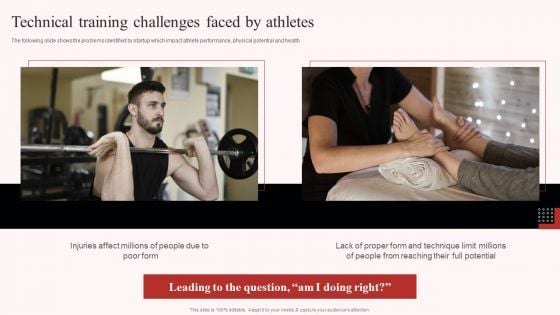 Uplift Capital Raising Pitch Deck Technical Training Challenges Faced By Athletes Brochure PDF