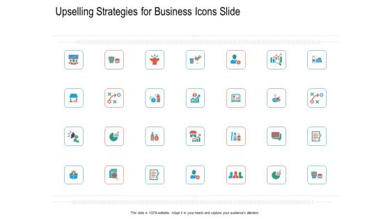 Upselling Strategies For Business Icons Slide Ppt Model Ideas PDF