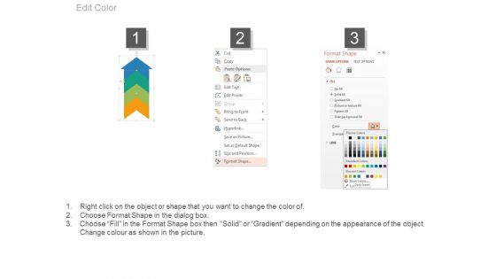 Upward Arrow With Four Business Icons PowerPoint Slides