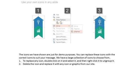 Upward Arrow With Growth Analysis Icons PowerPoint Slides