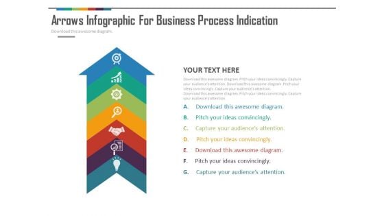 Upward Arrow With Strategic Planning Icons PowerPoint Slides