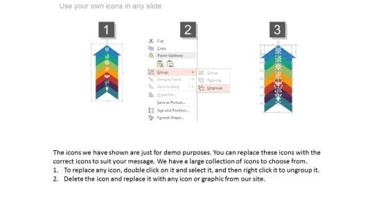 Upward Arrow With Strategic Planning Icons PowerPoint Slides