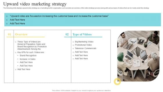 Upward Video Marketing Strategy Playbook For Social Media Platform Video Marketing Information PDF