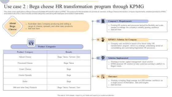 Use Case 2 Bega Cheese HR Transformation Program Through KPMG Rules PDF