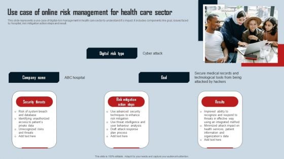 Use Case Of Online Risk Management For Health Care Sector Background PDF