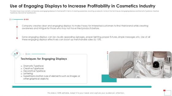 Use Of Engaging Displays To Increase Profitability In Cosmetics Industry Clipart PDF