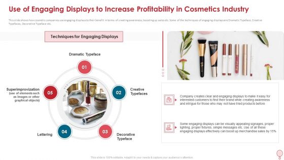 Use Of Engaging Displays To Increase Profitability In Cosmetics Industry Elements PDF