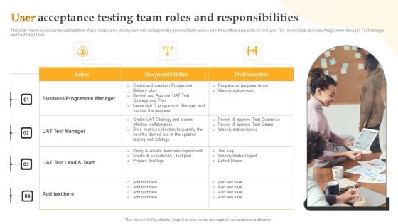 User Acceptance Testing Team Roles And Responsibilities Graphics PDF User Acceptance Testing Team Roles And Responsibilities Graphics PDF