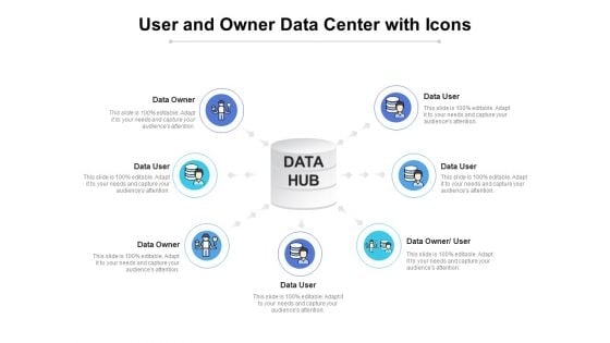 User And Owner Data Center With Icons Ppt PowerPoint Presentation Layouts Diagrams PDF