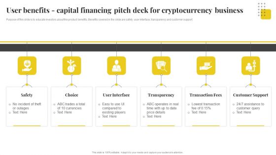 User Benefits Apital Financing Pitch Deck For Cryptocurrency Business Elements PDF