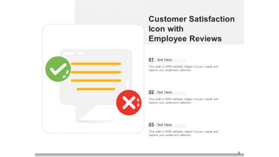 User Contentment Icon Employee Reviews Ppt PowerPoint Presentation Complete Deck