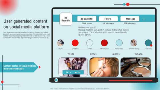 User Generated Content On Social Media Platform Ppt PowerPoint Presentation File Layouts PDF