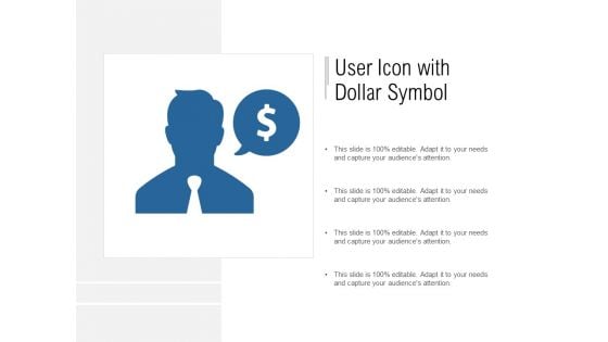 User Icon With Dollar Symbol Ppt PowerPoint Presentation Show Guide