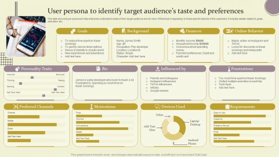 User Persona To Identify Target Audiences Taste And Preferences Ppt Model Deck PDF