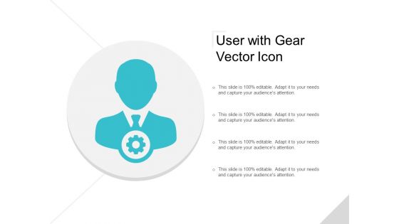 User With Gear Vector Icon Ppt PowerPoint Presentation Summary Model