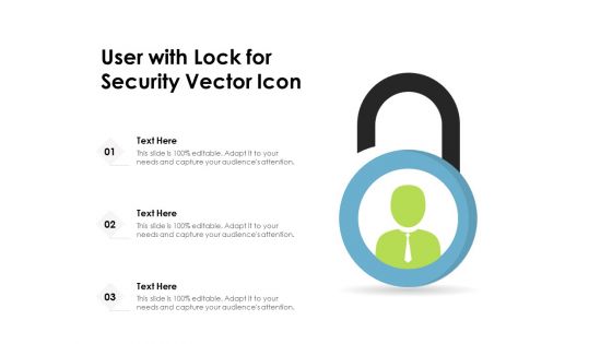 User With Lock For Security Vector Icon Ppt PowerPoint Presentation Model Show PDF