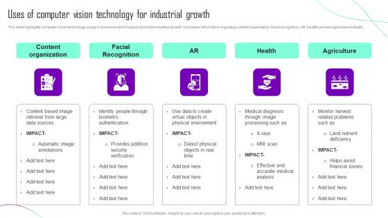 Uses Of Computer Vision Technology For Industrial Growth Designs PDF Uses Of Computer Vision Technology For Industrial Growth Designs PDF