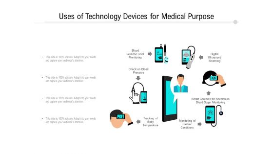 Uses Of Technology Devices For Medical Purpose Ppt PowerPoint Presentation Gallery Graphics Tutorials PDF